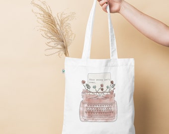 Typewriter Organic fashion tote bag