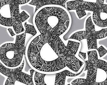 Ampersand Vinyl Sticker, Zentangle Sticker, Laptop Aufkleber