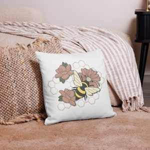 Cute Bee Throw Pillow, Home Decor, Decorative Pillow