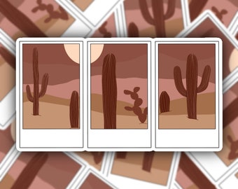 Polaroid Desert Sticker, Kaktus Sticker, Laptop Aufkleber