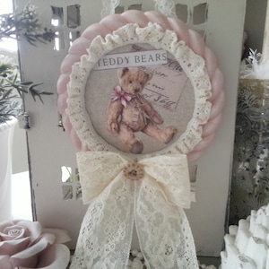 Médaille ourson teddy bear shabby chic image 1