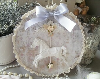 Médaille cheval de carrousel shabby chic