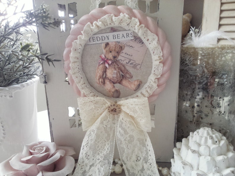 Médaille ourson teddy bear shabby chic image 3