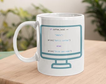 Mug codeur amusant : débogage d'algorithmes, cadeau pour geek informatique