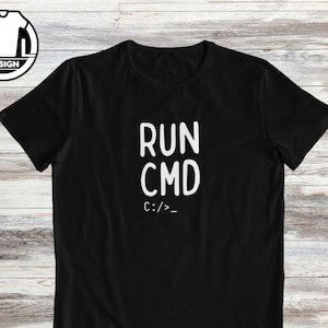 Run cmd-shirt, programmeur-T-shirt, codeershirt, technisch shirt, computershirt, cadeau voor coder, shirt voor programmeur, informatica, grappig citaat.