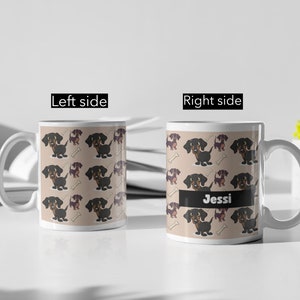 Personalised Dachshund Mug, Sausage Dog Mug, Sausage Dog Gifts, Personalised dad mom, Dachshund Mug, Dog Gift, wiener dog, Pattern print