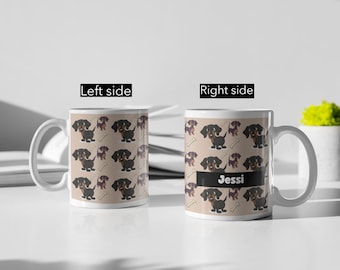 Mug teckel personnalisé : cadeau chien saucisse à motif imprimé