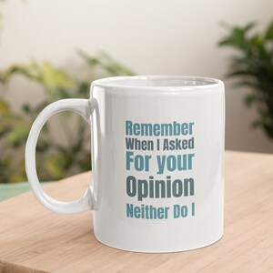 Joke cup, opinion statement, sarcatic mug, sarcasm coffee mug, funny gift mug, hilarious saying mug, quote mug, mug for her.