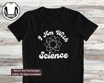 Rolig vetenskaplig t-shirt, jag är med på vetenskapen, fysik-t-shirt