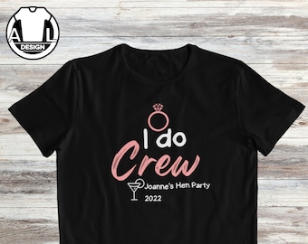 Camiseta personalizada para despedida de solteira, "I Do Crew", camisetas para despedida de solteira.