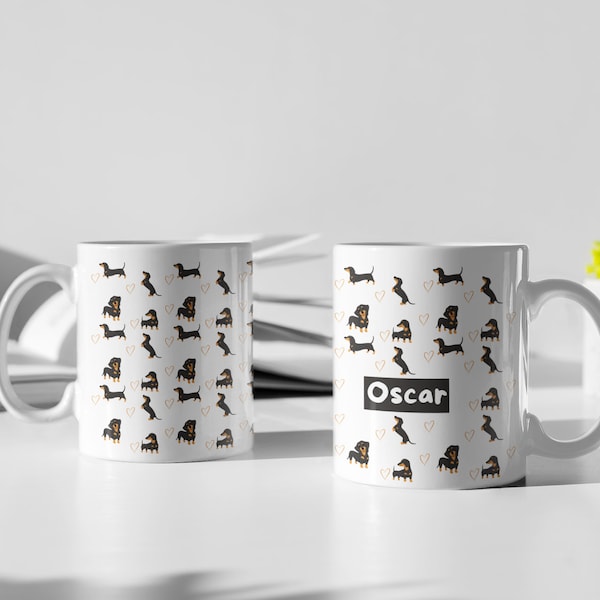 Mug teckel personnalisé, tasse chien saucisse, cadeaux chien saucisse, maman chien personnalisée, tasse teckel, cadeau chien, chien de saucisse, impression de motif