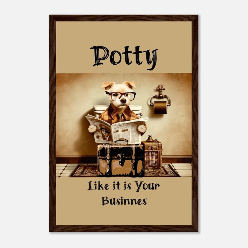 Funny Bathroom Poster, Joke Washroom Quote, Dog Toilet Print, Bathroom Wall Humour, Quirky Decor ...