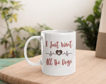 Want All The Dogs Coffee Mug, Dog Mom Gift, Personalized Birthday Mug