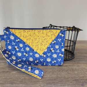 Bees Clutch Purse - Blue