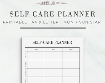 Self Care Planner | Holistic Wellness Printable | Wellness Printable | Printable Self Care Journal |