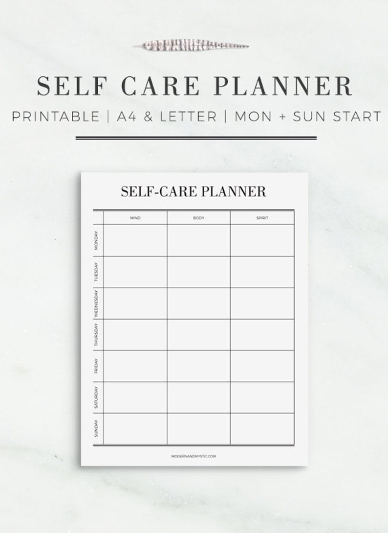 Self Care Planner | Holistic Wellness Printable | Wellness Printable ...