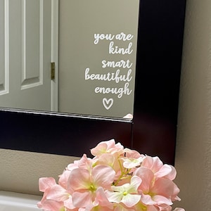 Positive Affirmations Vinyl Decal Sticker | Motivational Mirror Decal | Mental Health Positivity | Positive Vibes | Self Care | Custom