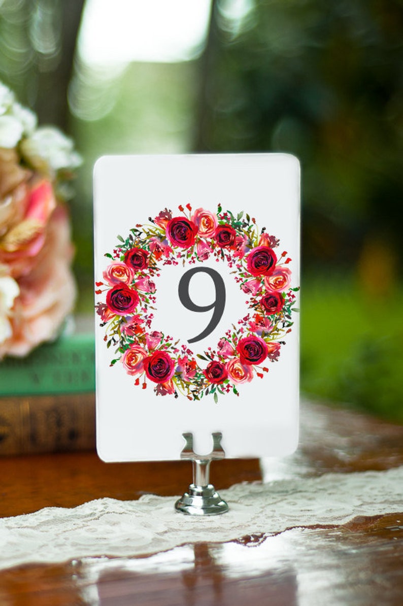 Digital Download. Floral Watercolor Table Numbers. Romantic - Etsy