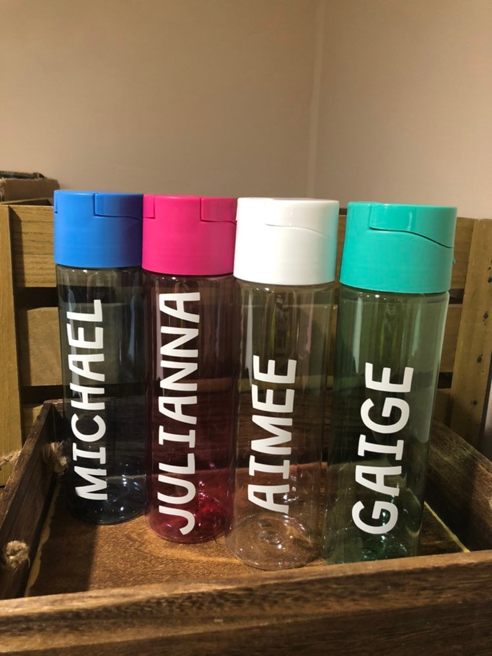 Personalized Plastic Water Bottles Etsy