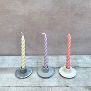 Round concrete candle holders