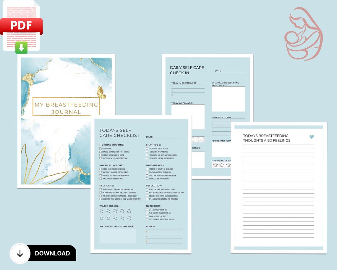 My Breastfeeding Journal. A Printable Journal With Prompts for Mothers ...