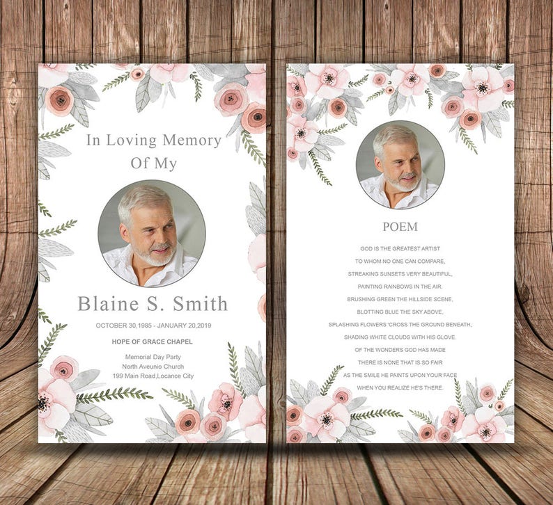 Memorial Card Template Word