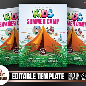 Printable Kids Summer Camp Flyer Template Kids Summer Camp Education ...