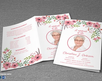 Printable Funeral Program Template Celebration of Life Editable Funeral Program Celebration of Life Funeral Program Template