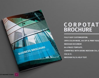 Corporate Brochure 8 Pages | 8 pages business brochure | Indesign Business brochure | Adobe Indesign brochure - Instant download