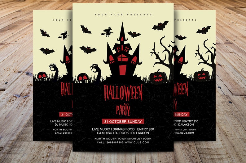 Vintage Halloween Party Flyer Template