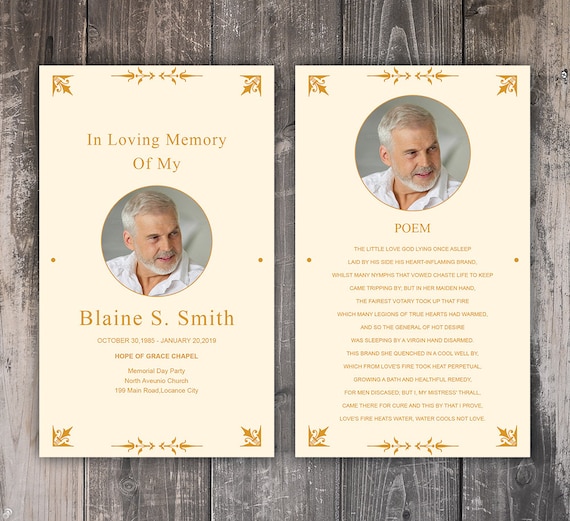 Funeral Prayer Card Template Editable MS Word & Photoshop ...