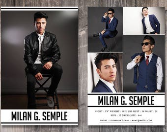 Modeling Comp Card Template Fashion Modeling Comp Card Model Comp Card Printable Modeling Comp Card Man Woman Word Template