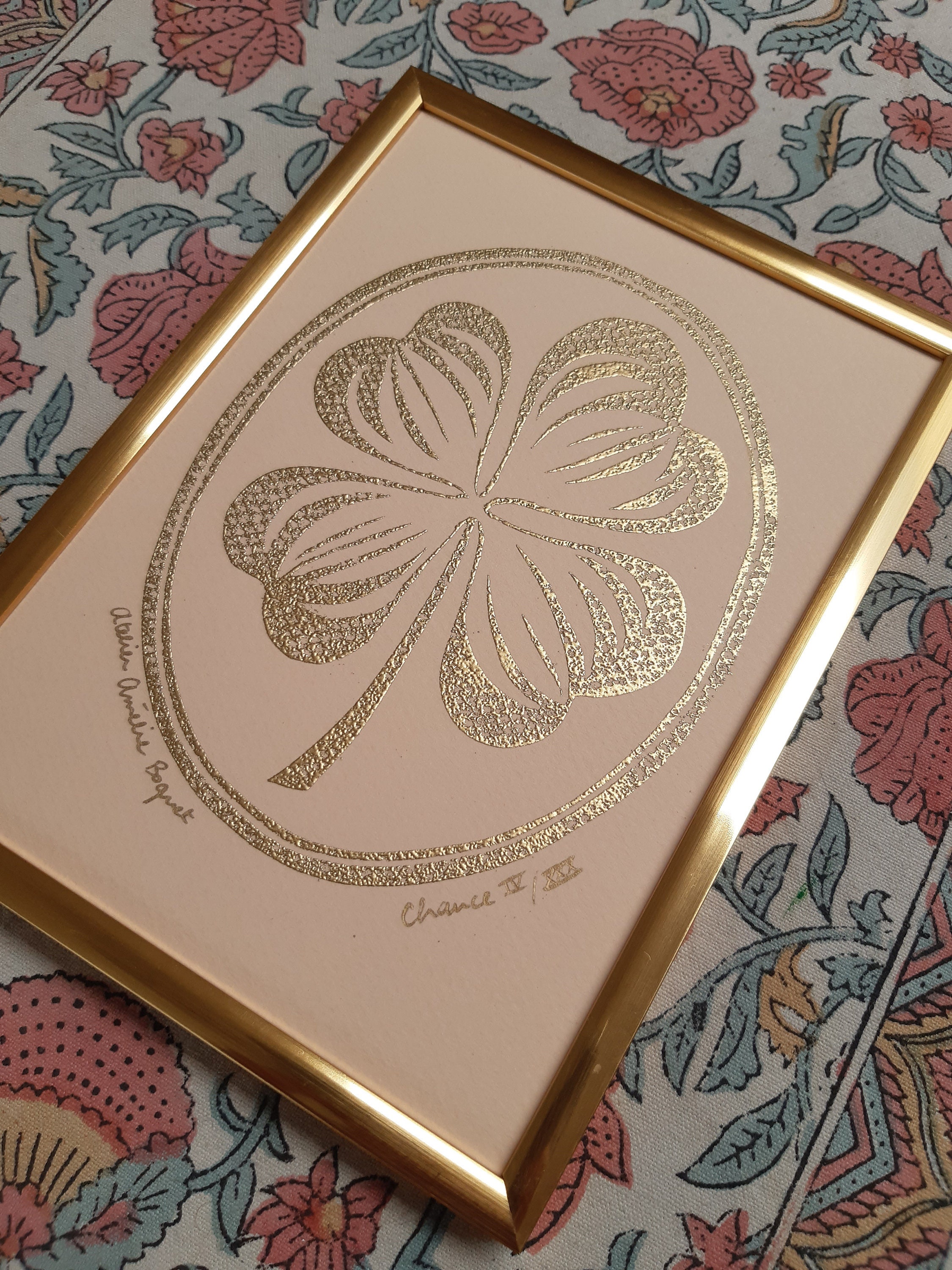 Gravure Chance Beige Rosé et Or