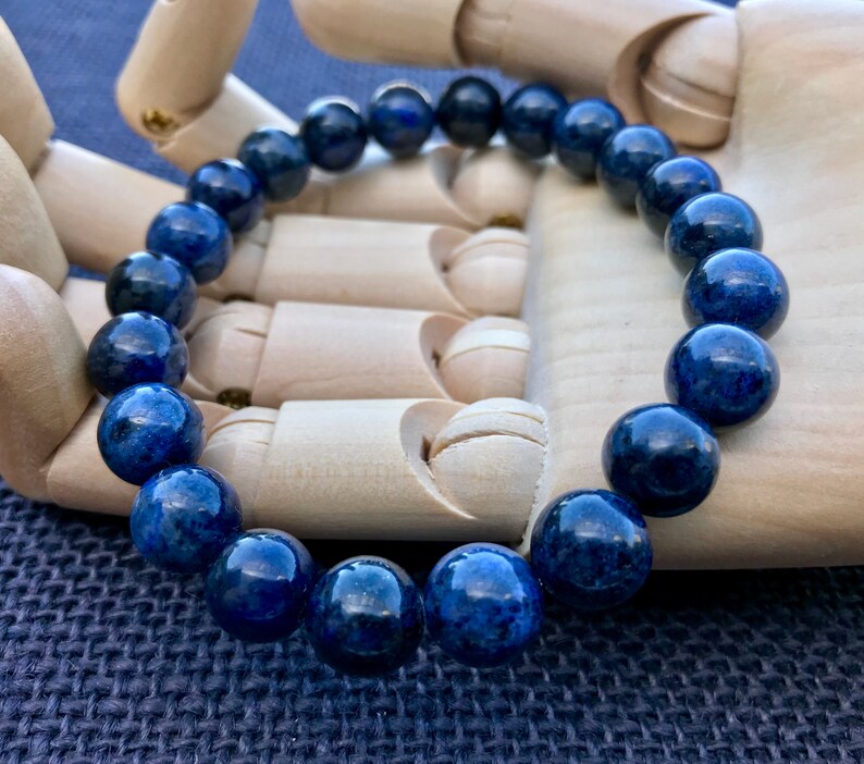 Rare Harmony Courage Men/'s Bracelet Third Eye Chakra Creativity Throat Chakra Dumortierite Bracelet Leo Enterprise