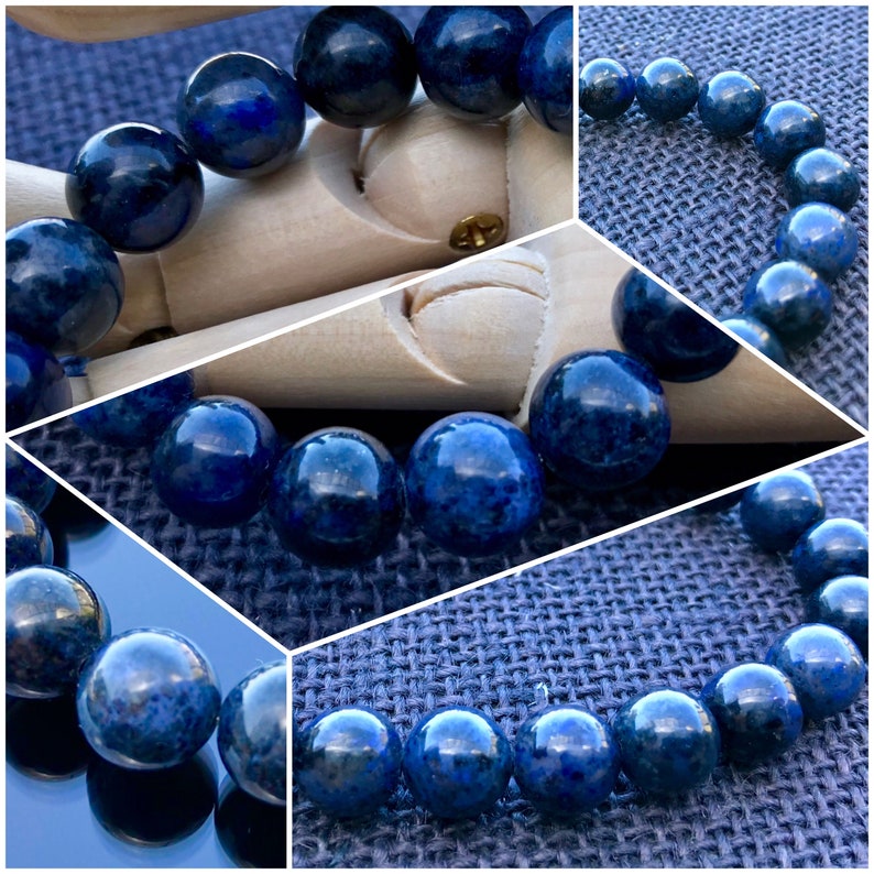 Rare Harmony Courage Men/'s Bracelet Third Eye Chakra Creativity Throat Chakra Dumortierite Bracelet Leo Enterprise