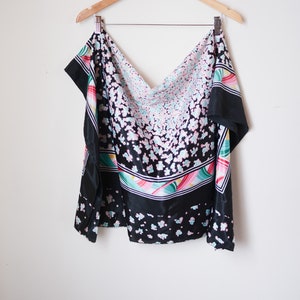 70&#39;s Styled Bohemian Floral Patterned Colorful Scarf | Hair Scarf