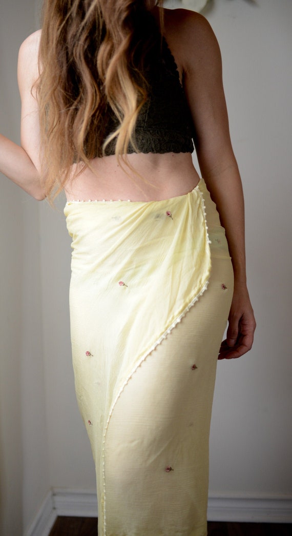 Yellow Floral Sheer Swimsuit Wrap or Shoulder Wrap