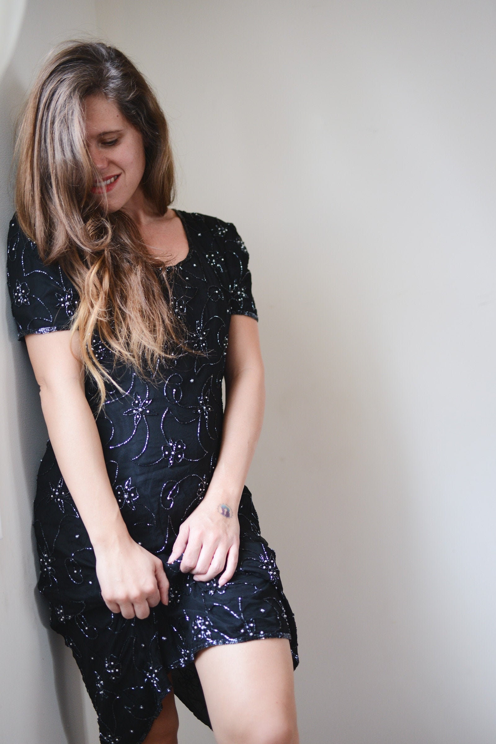 jmd new york beaded dress Alice + Olivia Black Beaded Dress XS  My Circular Wardrobe