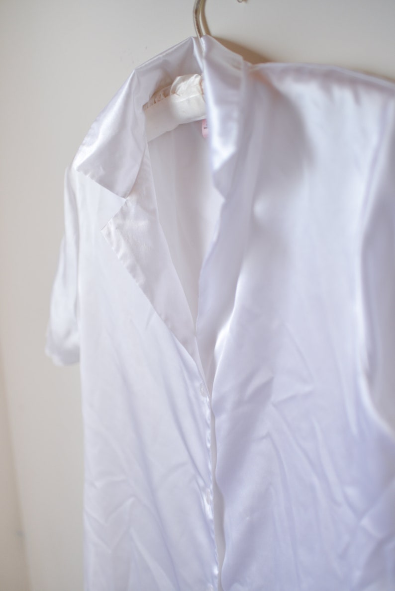 Bridal Prep Wear Minimal White Silky Bridal Wear Button Down Top TOP ONLY
