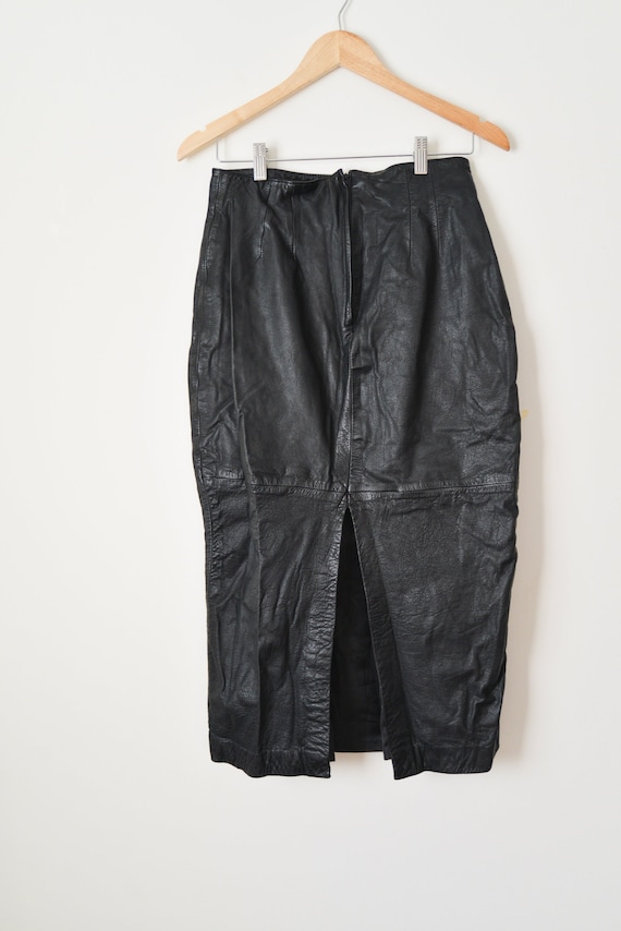 Pantalon En Cuir Noir Moda Spiegel Femme - Taille 6, Neuf Sans étiquettes, Longueur 30.5 Pouces