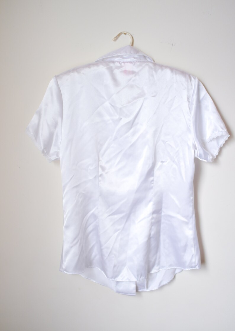 Bridal Prep Wear Minimal White Silky Bridal Wear Button Down Top TOP ONLY