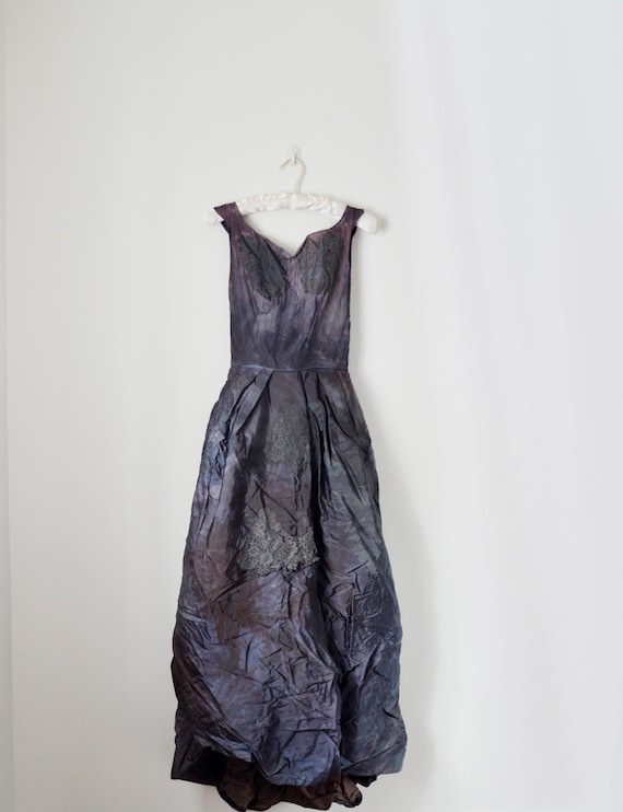 Vintage 50's Dark Dyed Dress | Vintage Witch Dress