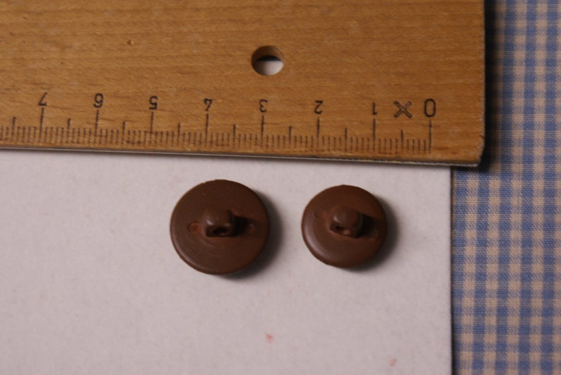 Leather Look Brown Genuine Vintage Set Plastic Buttons Shanked
