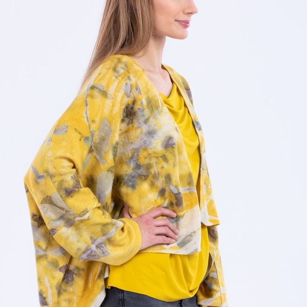 Veste Kimono en laine jaune