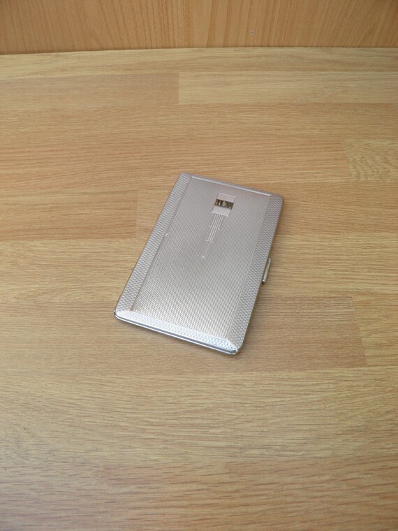 Chromed Cigarette Case, Har-bro, Made in England, Monogrammed 