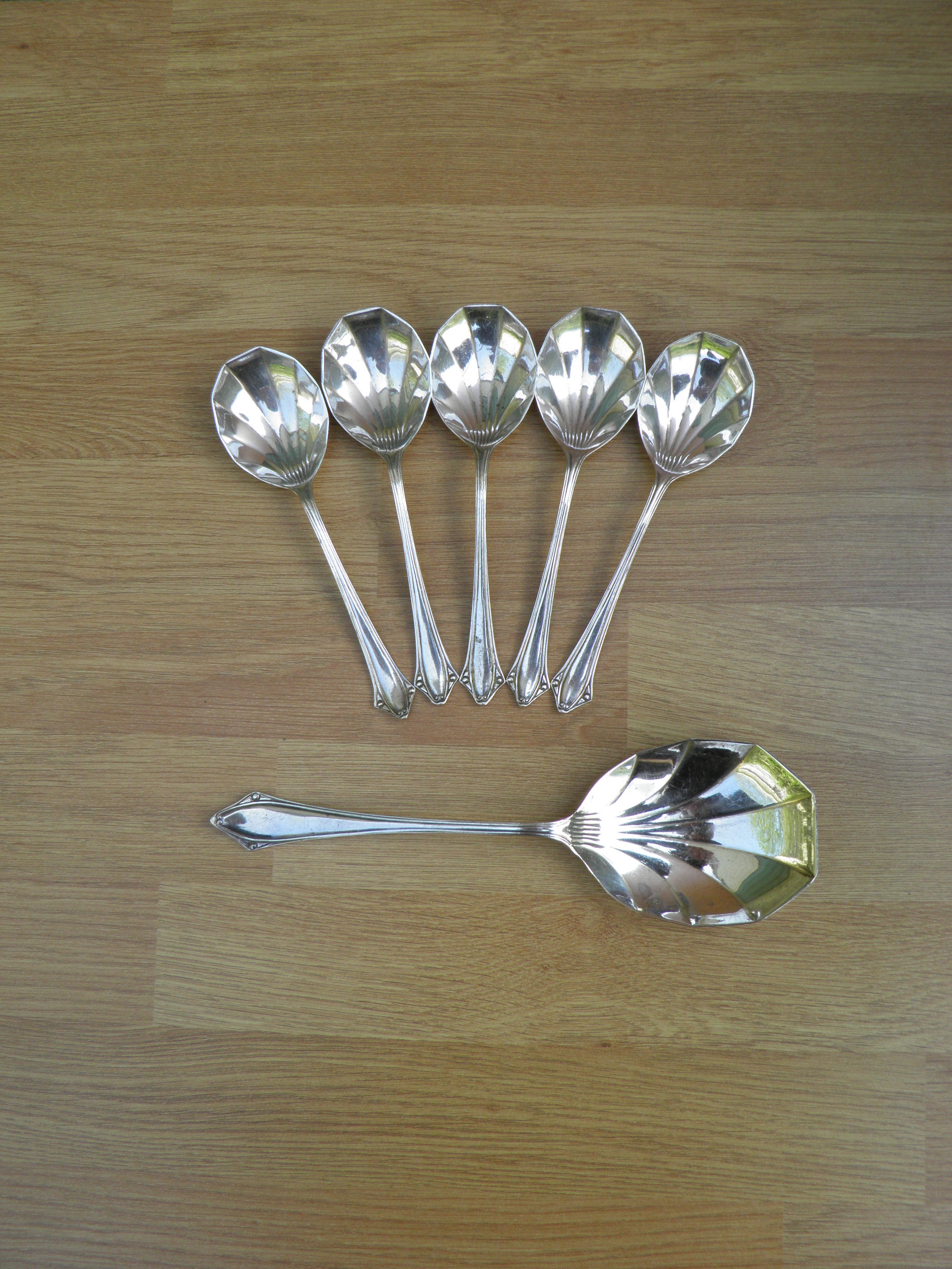 Silver Plated Fruit Spoons Serving Spoon, C1929 Vintage