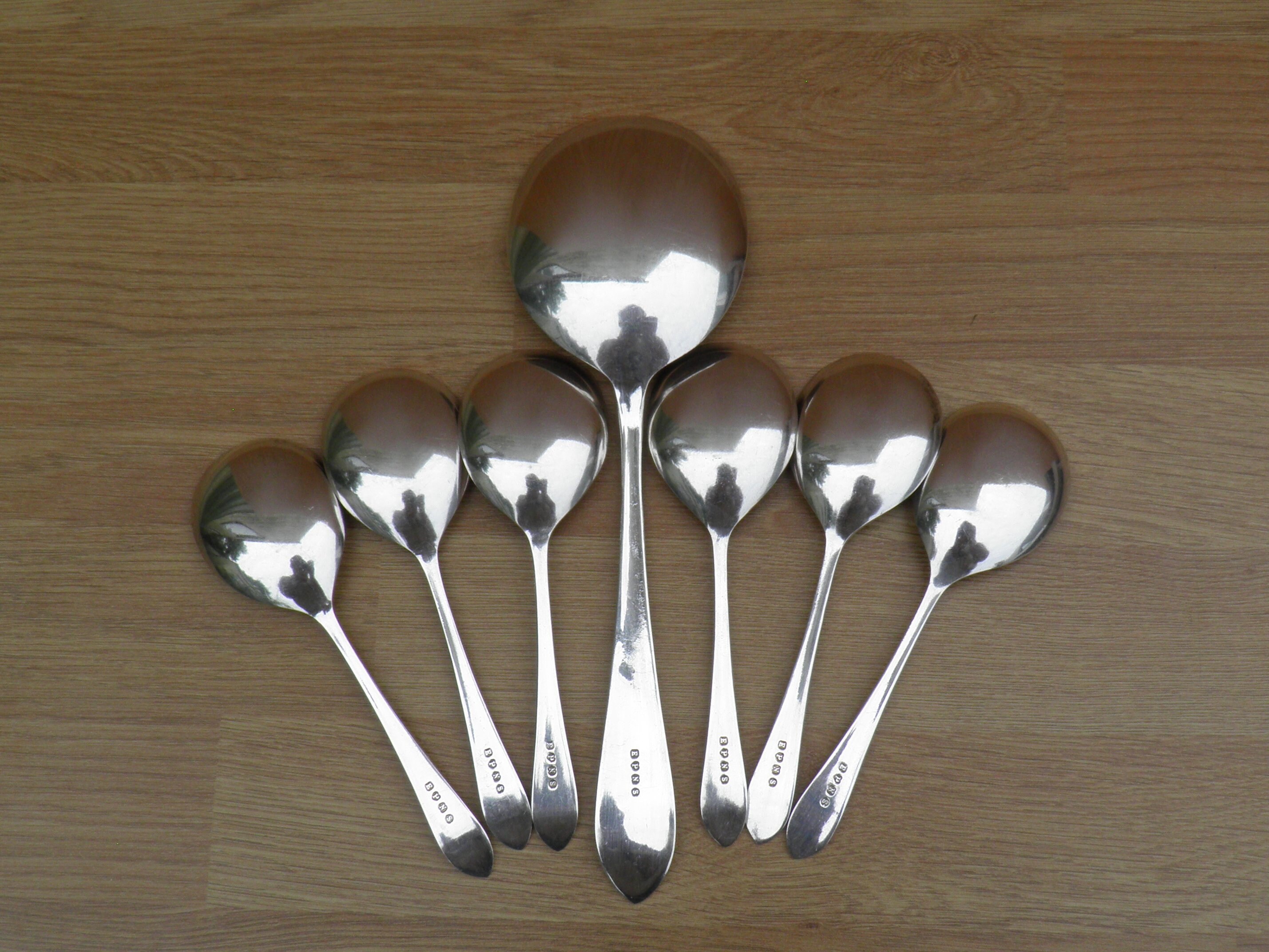 Silver Plated/epns Dessert Spoons & Serving Spoon Boxed Etsy