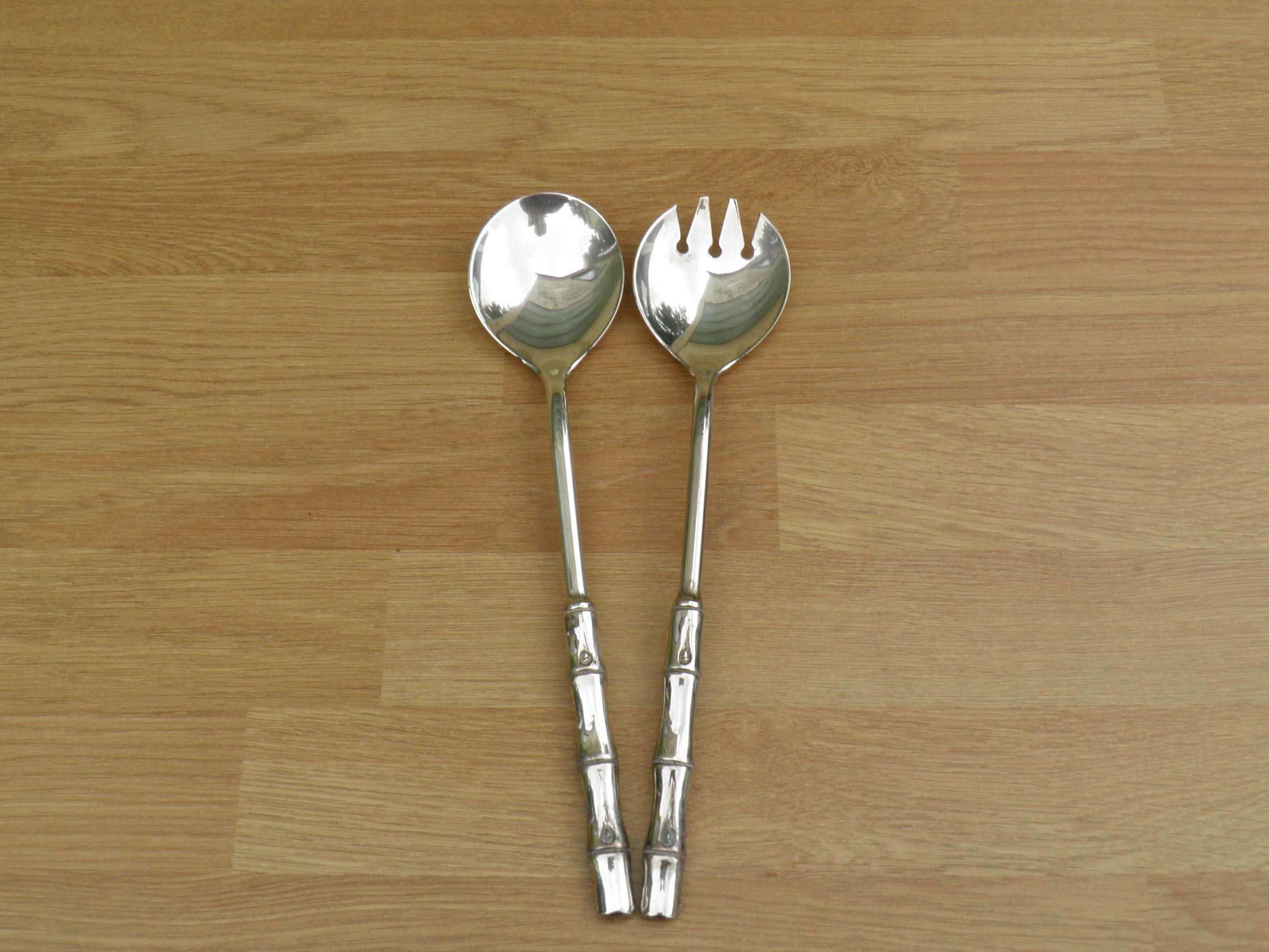 Silver Plated Salad Spoons La S Marco Italy Vintage Cutlery Tableware Flatware Etsy