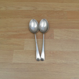 Nickel Silver Dessert Spoons - Joseph Rodgers, Sheffield - Vintage Cutlery, Tableware, Flatware