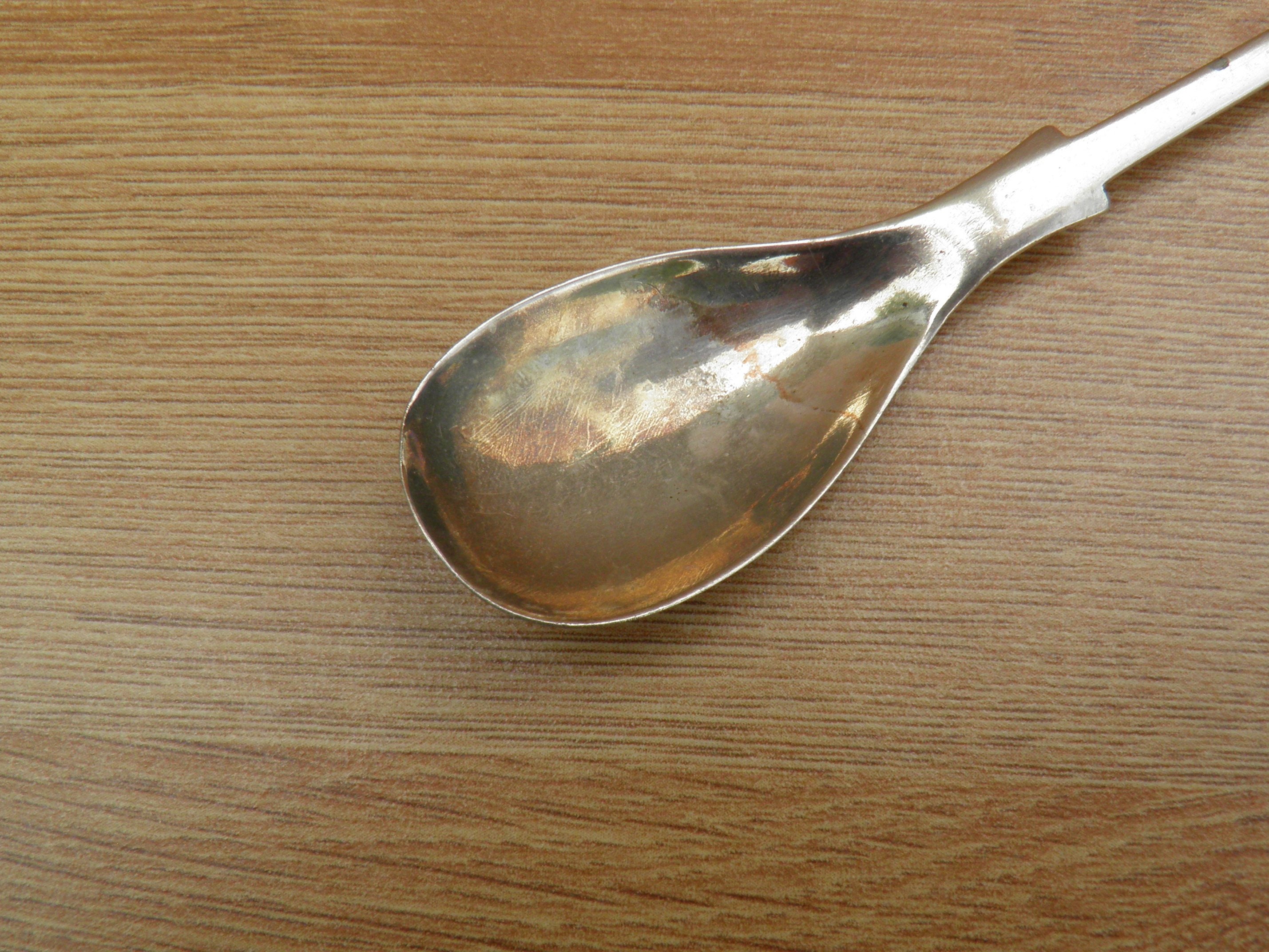 Silver Plated Mustard Spoon, Fiddle Pattern FN & S Vintage Cutlery